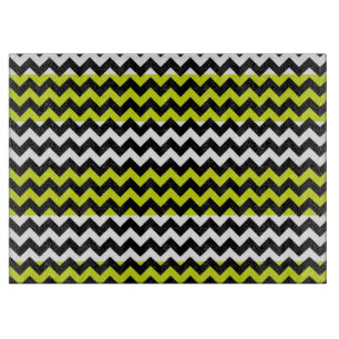 Green and Black Chevron Pattern Cutting Board
