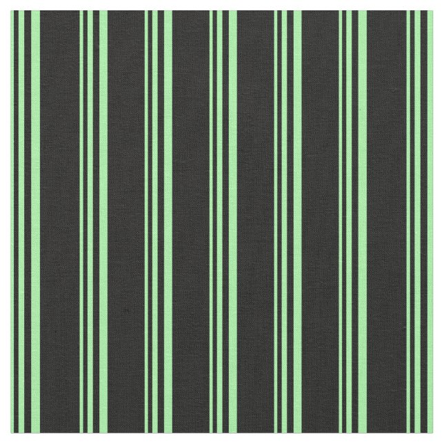 Green and Black Coloured Stripes Fabric (Close Up)