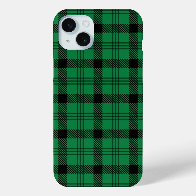 Green and Black Cosy Plaids Case-Mate iPhone Case (Back)