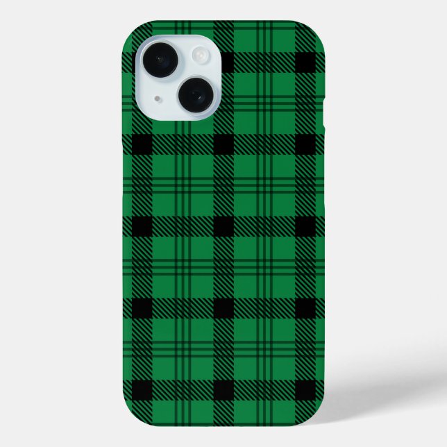 Green and Black Cosy Plaids Case-Mate iPhone Case (Back)