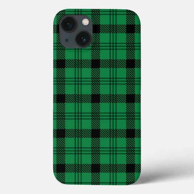 Green and Black Cosy Plaids Case-Mate iPhone Case (Back)