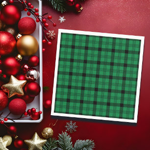 Green and Black Cosy Plaids Napkin