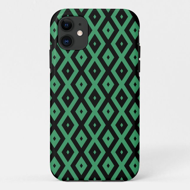Green and black diamond pattern Case-Mate iPhone case (Back)