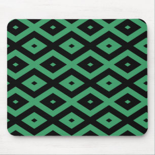 Green and black diamond pattern mouse pad