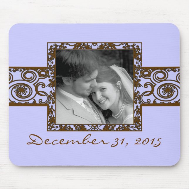 Green and Black Floral Swirls Mouse Pad (Front)