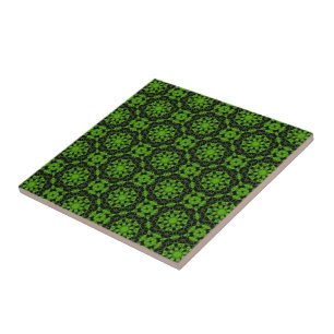 green and black Geometric Pattern Ceramic Tile
