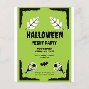 Green and Black Halloween Party,  Halloween Party  Flyer