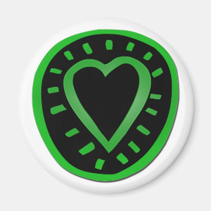 Green and black Heart -1- Magnet