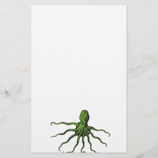 Green and Black Illustrated Octopus