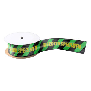 Green and Black Infected Specimen Ribbon Satin Ribbon