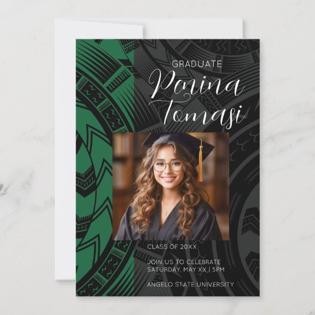 Green and Black Invitation (Front)