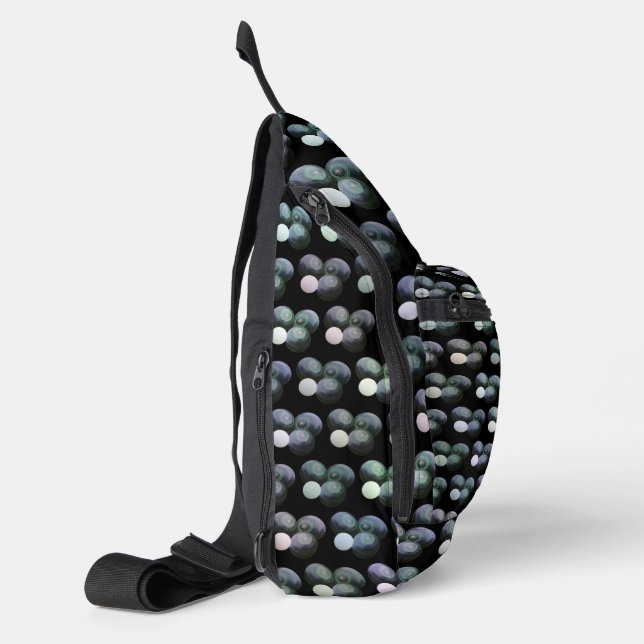 Green And Black Lawn Bowls Pattern, Sling Bag (Left)