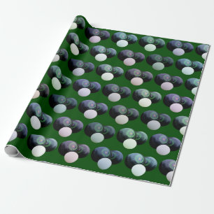 Green And Black Lawn Bowls, Wrapping Paper