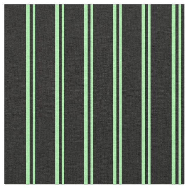Green and Black Lines Pattern Fabric (Close Up)