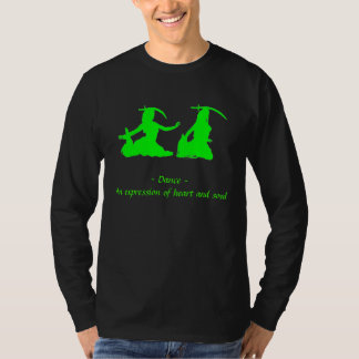 Green and Black Long Sleeve Bellydance T-Shirt