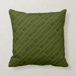 Green and Black Meander Cushion