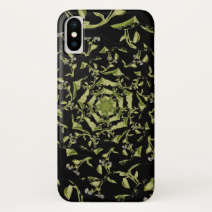 Green and black nature hypnosis fractal iPhone x case