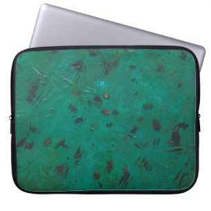 Green and black paint laptop sleeve