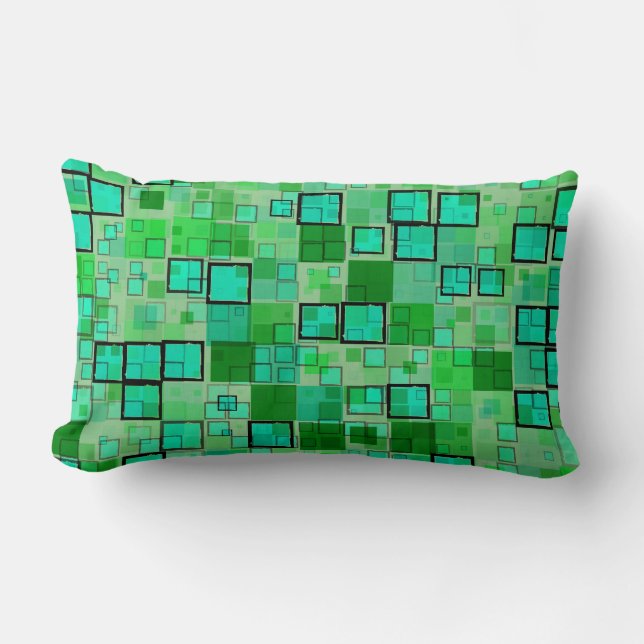 Green and Black Pattern Custom Pillow (Front)