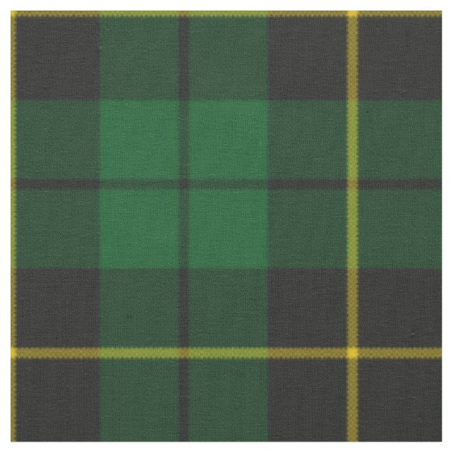 Green and black plaid pattern fabric (Close Up)