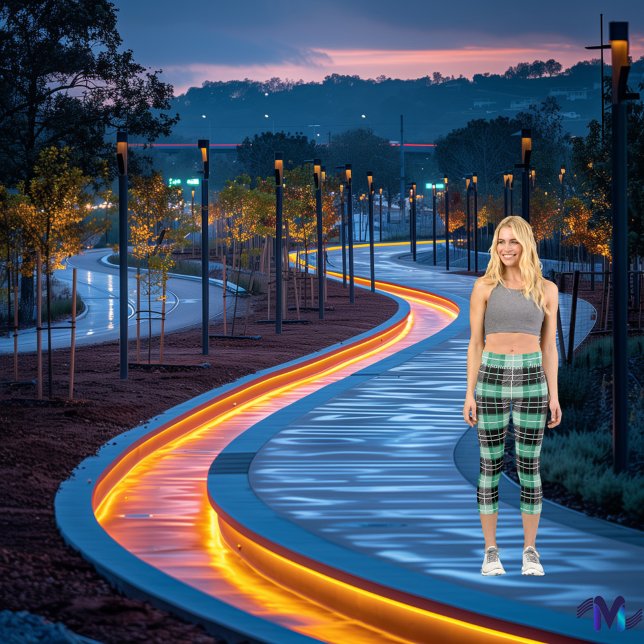 Green and Black Plaid Scottish Tartan Pattern Capri Leggings (Creator Uploaded)