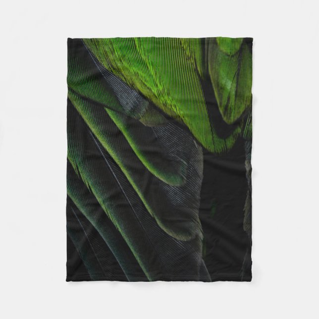 Green and black plaid textile fleece blanket (Front)