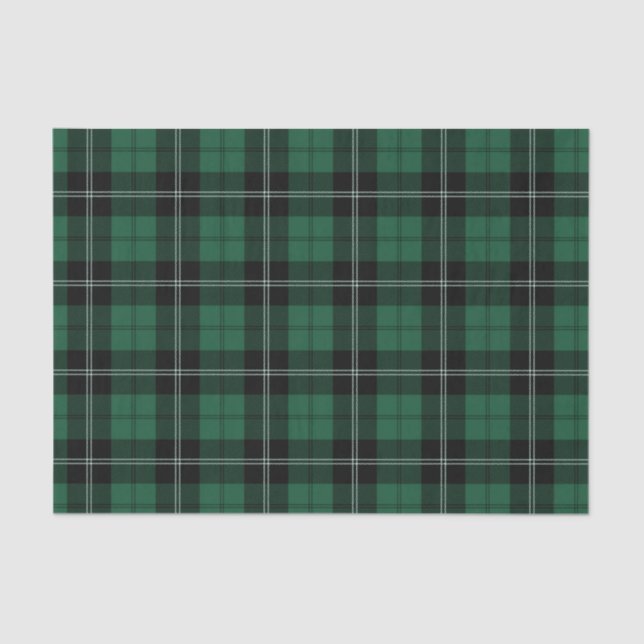Green and Black Plaid Tissue Paper (Front)