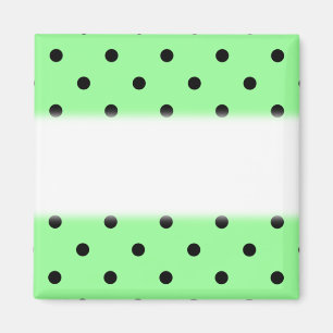 Green and Black Polka Dot Pattern. Magnet