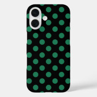 Green and black polka dots 
