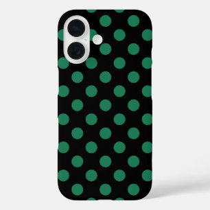 Green and black polka dots  iPhone 16 case