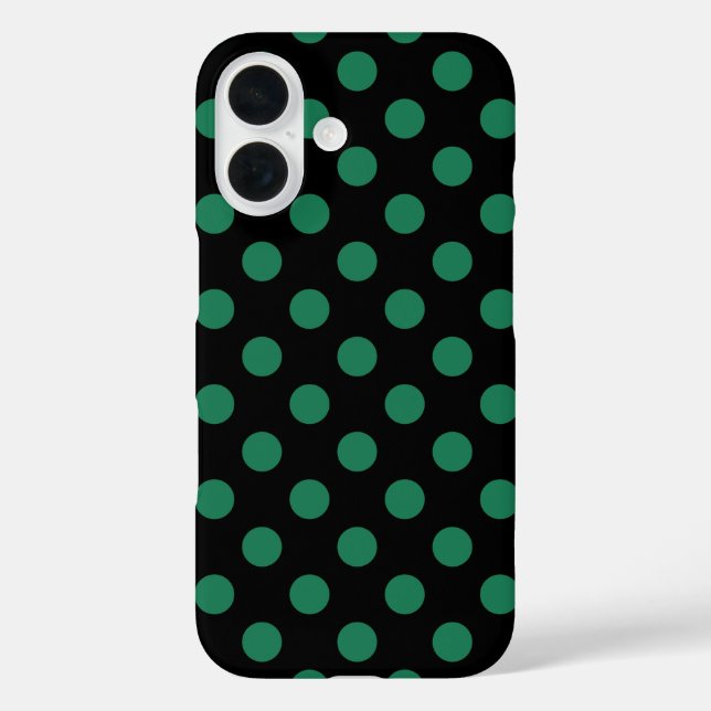 Green and black polka dots  Case-Mate iPhone case (Back)