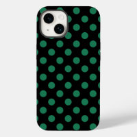 Green and black polka dots