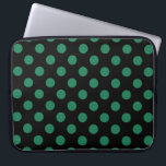 Green and black polka dots laptop sleeve<br><div class="desc">Green and black polka dots</div>