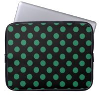 Green and black polka dots