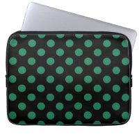 Green and black polka dots