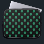 Green and black polka dots laptop sleeve<br><div class="desc">Green and black polka dots</div>