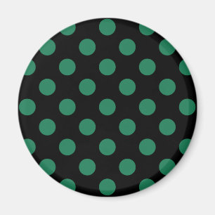 Green and black polka dots magnet