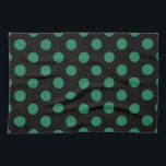 Green and black polka dots tea towel<br><div class="desc">Green and black polka dots</div>