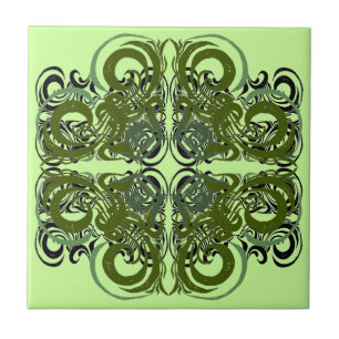 Green and Black Retro Tiles
