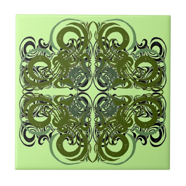 Green and Black Retro Tiles (Front)