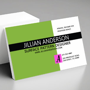Green and Black Simple Modern Minimalist Business Card
