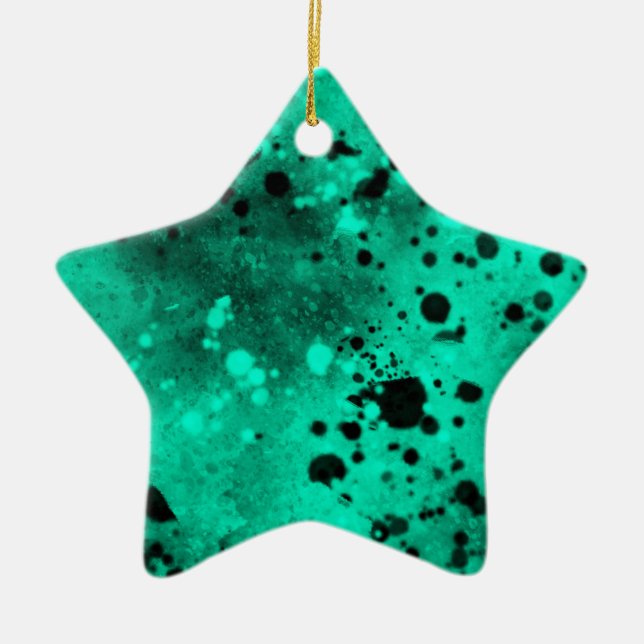Green and Black splatter Ceramic Decoration (Front)