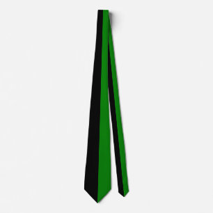 Green and Black Split Color Tie