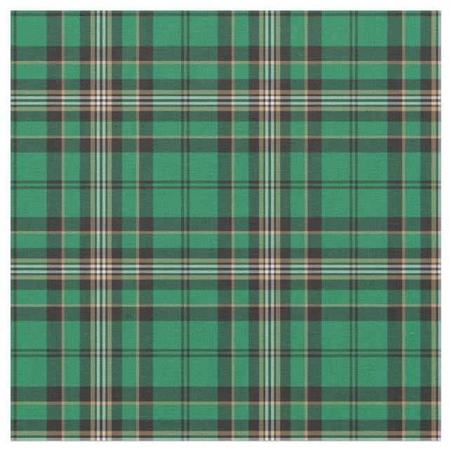 Green and Black Sporty Plaid Fabric (Close Up)