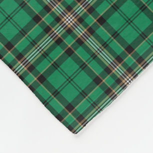 Green and Black Sporty Plaid Fleece Blanket