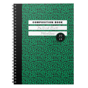 Green and Black Star School Composition Notebook
