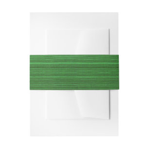 green and black textiled stripes invitation belly band