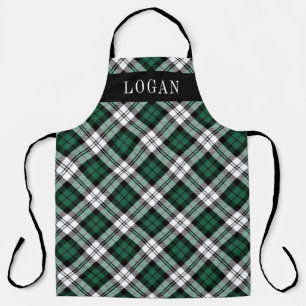 Green and Black Watch Plaid Personalised Holiday Apron