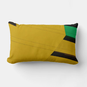 Green and black wooden board lumbar cushion