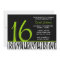 Green and Black Zebra Sweet 16 Number Birthday
